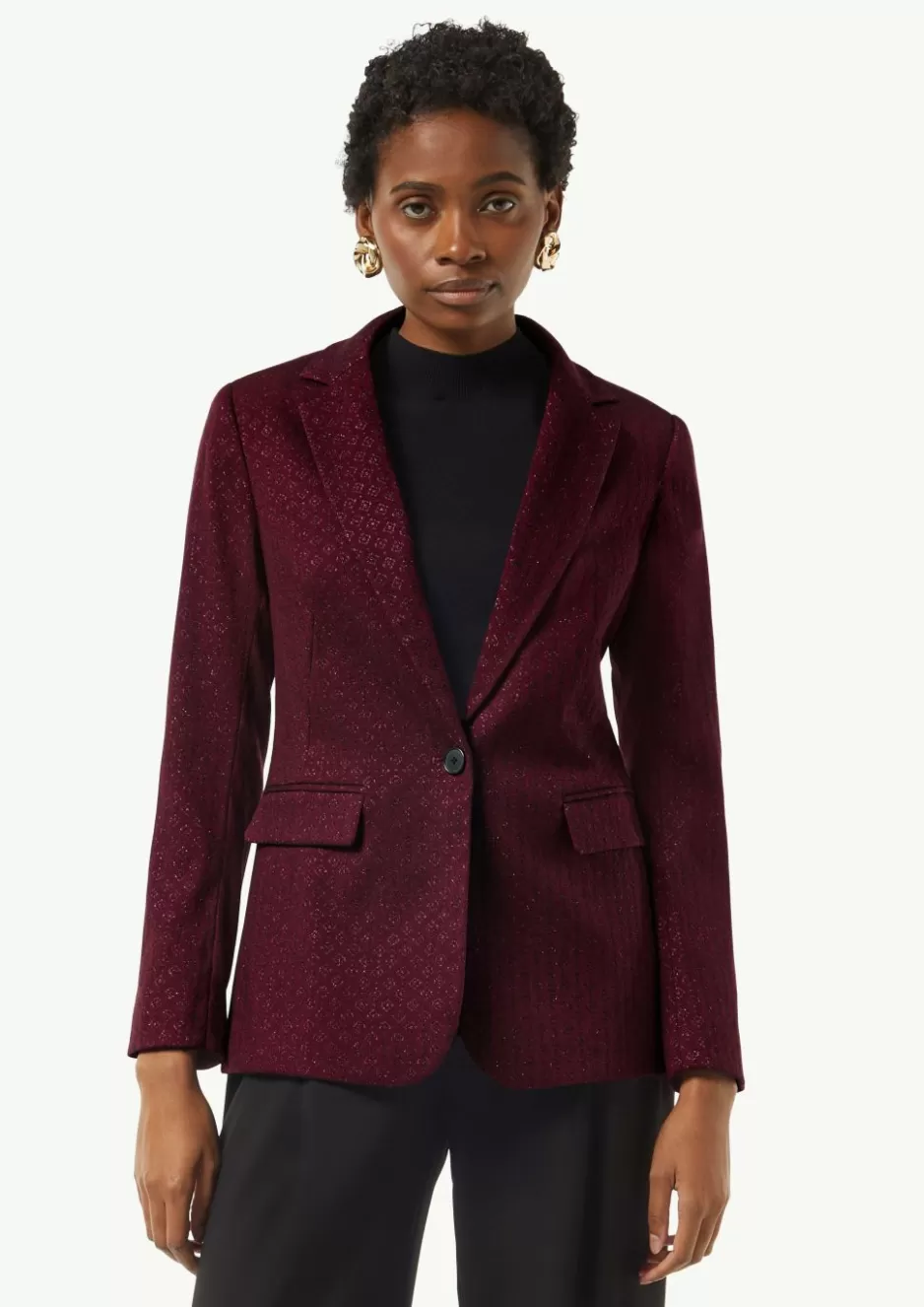 Comma Antaillierter Jacquard-Blazer mit Glitzergarn< Nachhaltige Styles | Blazer