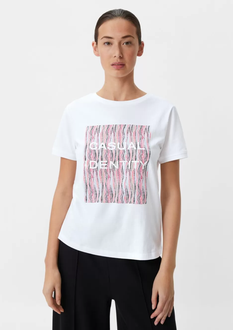 Comma Baumwollshirt mit gummiertem Frontprint< Nachhaltige Styles | Shirts & Tops