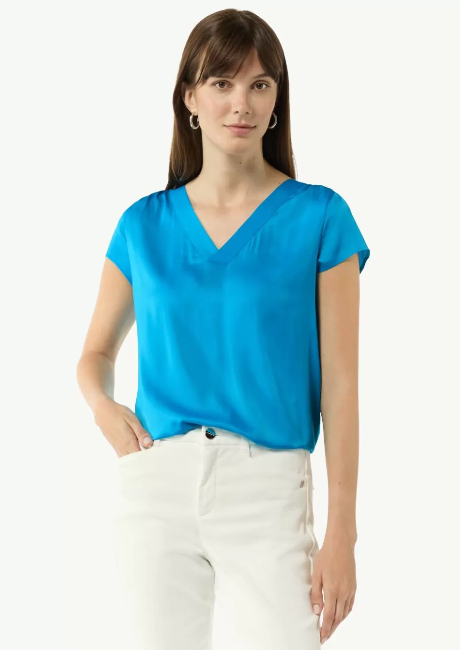 Comma Bluse aus Viskosemix mit Faltendetail< Blusen