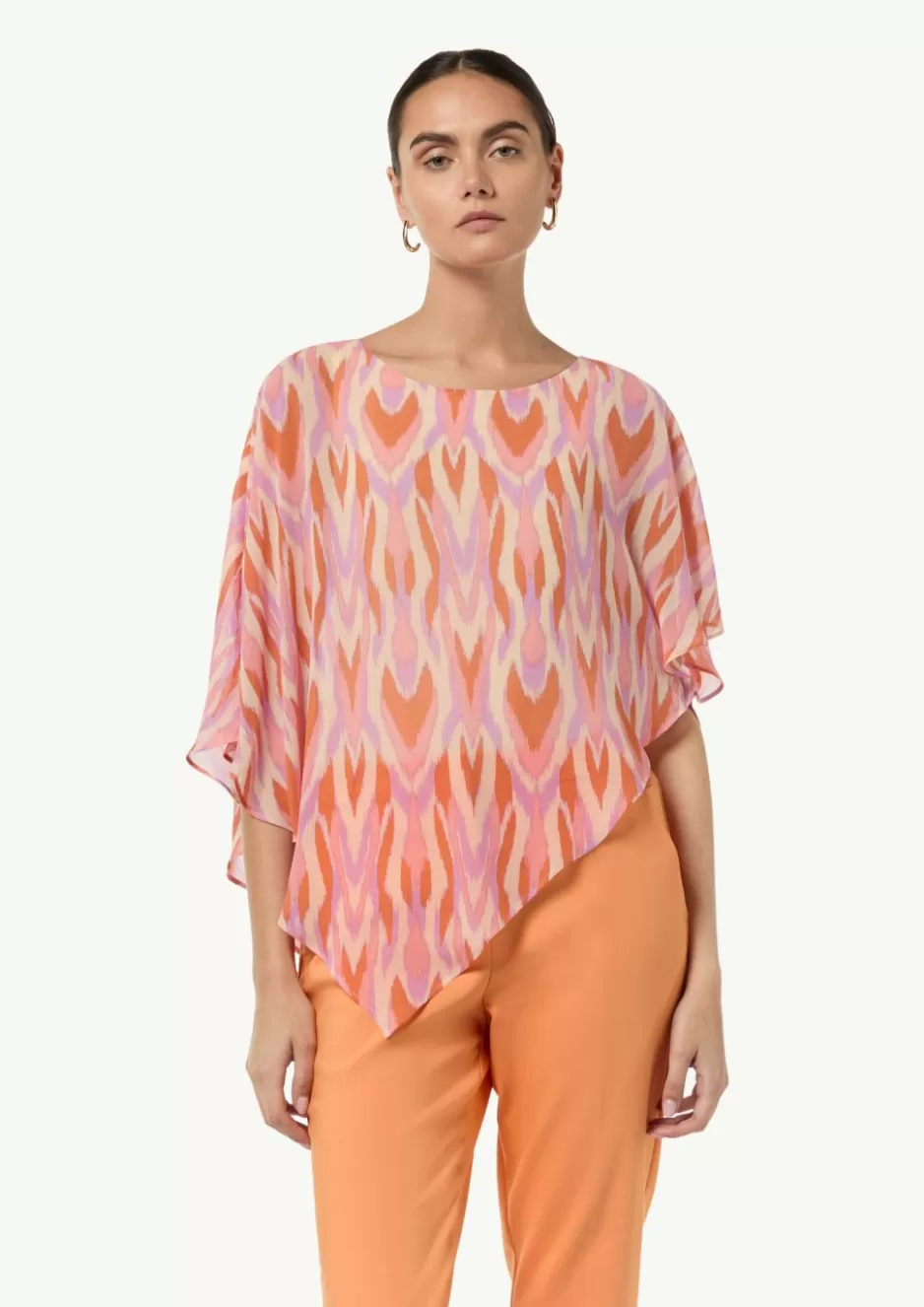 Comma Bluse mit asymmetrischem Chiffon-Overlay< Nachhaltige Styles | Blusen