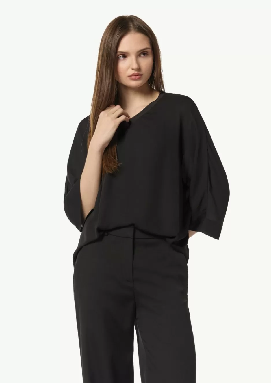 Comma Chiffon-Blusenshirt mit 3/4-Ärmeln< Blusen