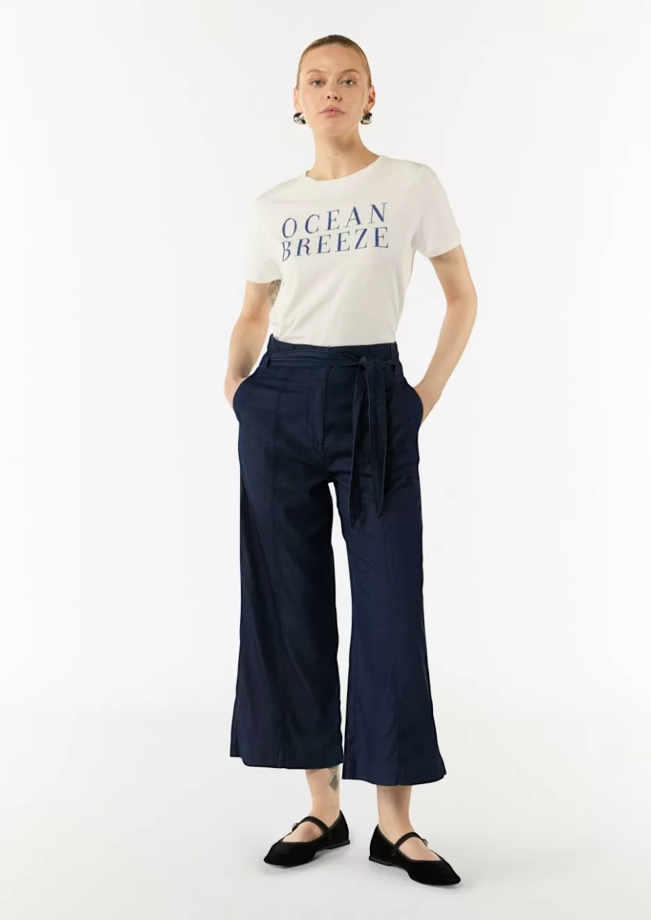 Comma Culotte aus Lyocellmix mit Bindegürtel< Nachhaltige Styles | Jeans