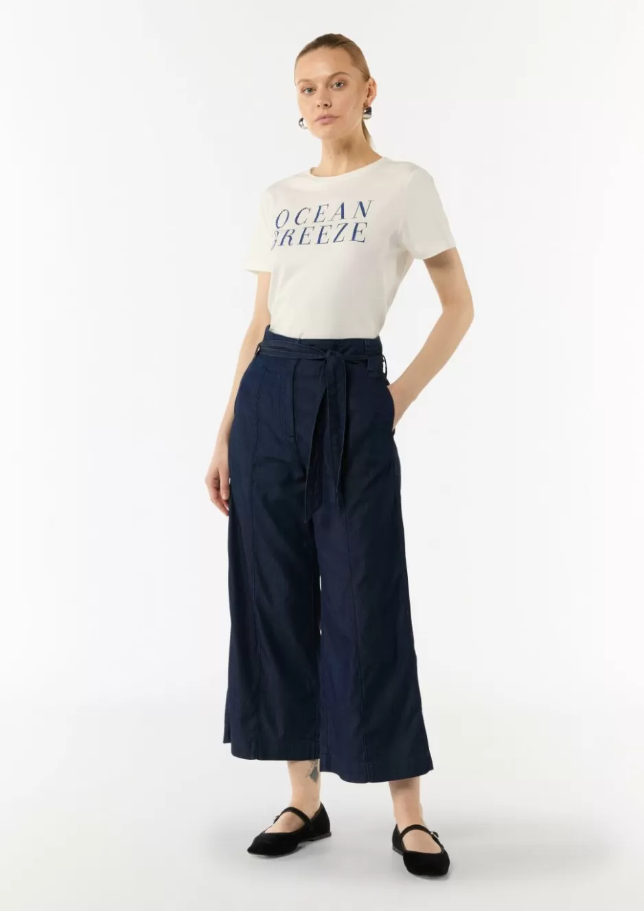 Comma Culotte aus Lyocellmix mit Bindegürtel< Nachhaltige Styles | Jeans