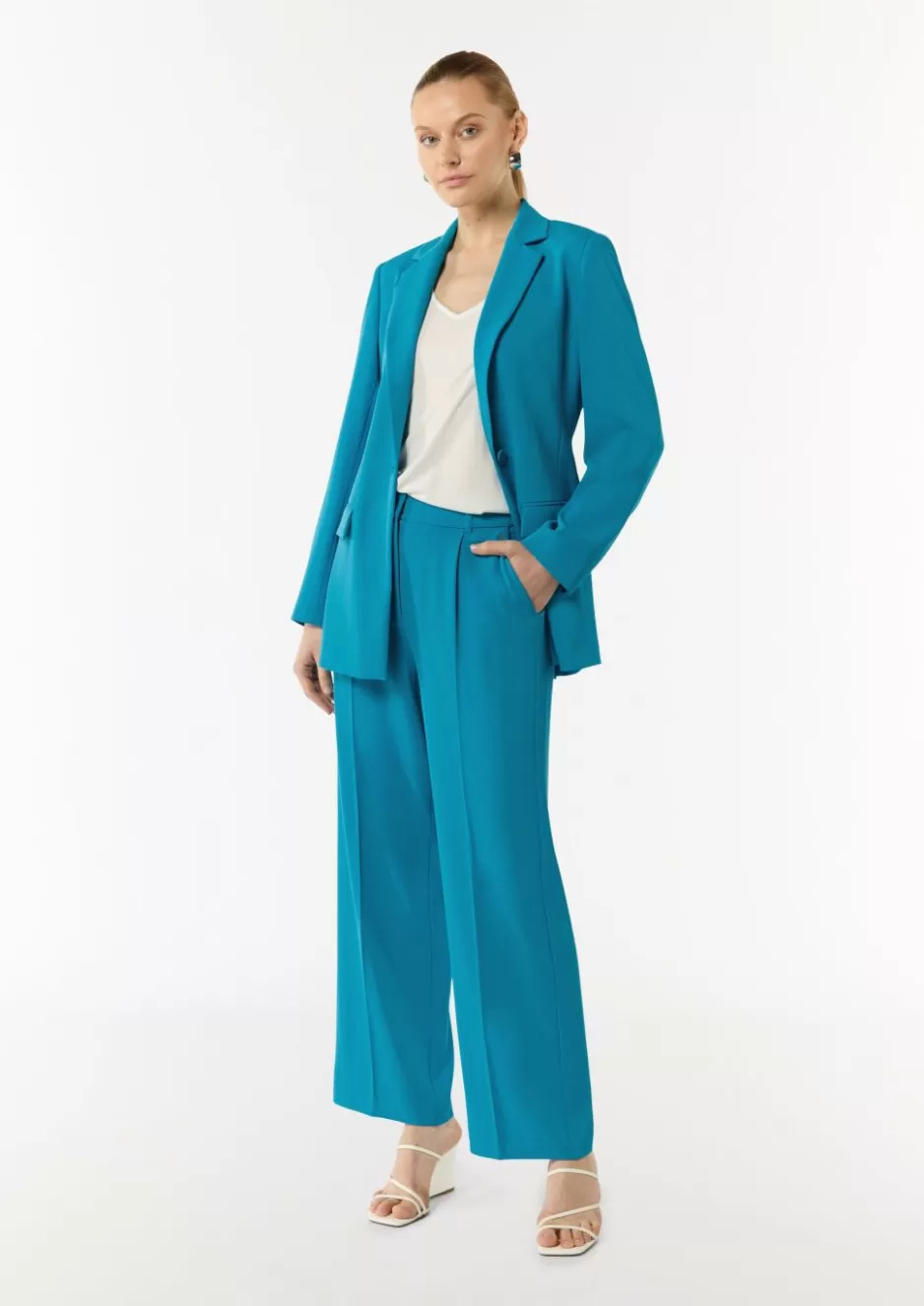 Comma Fließender Longblazer mit Bindegürtel< Blazer