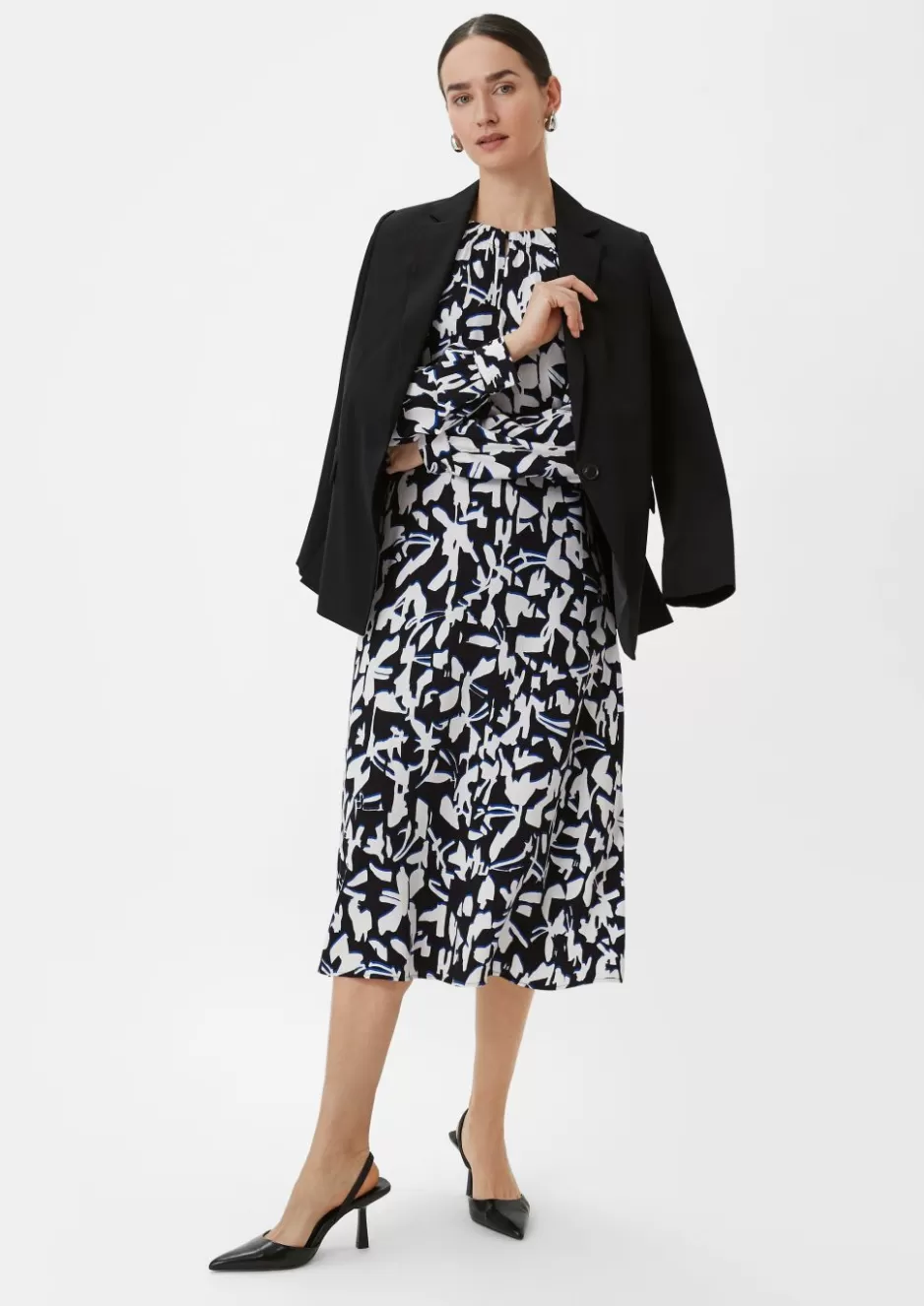 Comma Fließendes Maxikleid mit All-over-Print< Kleider