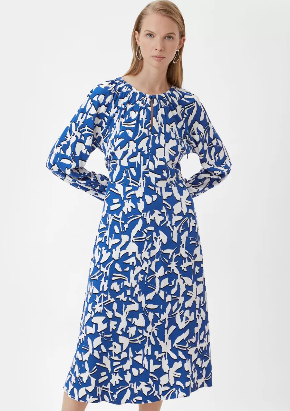 Comma Fließendes Maxikleid mit All-over-Print< Kleider