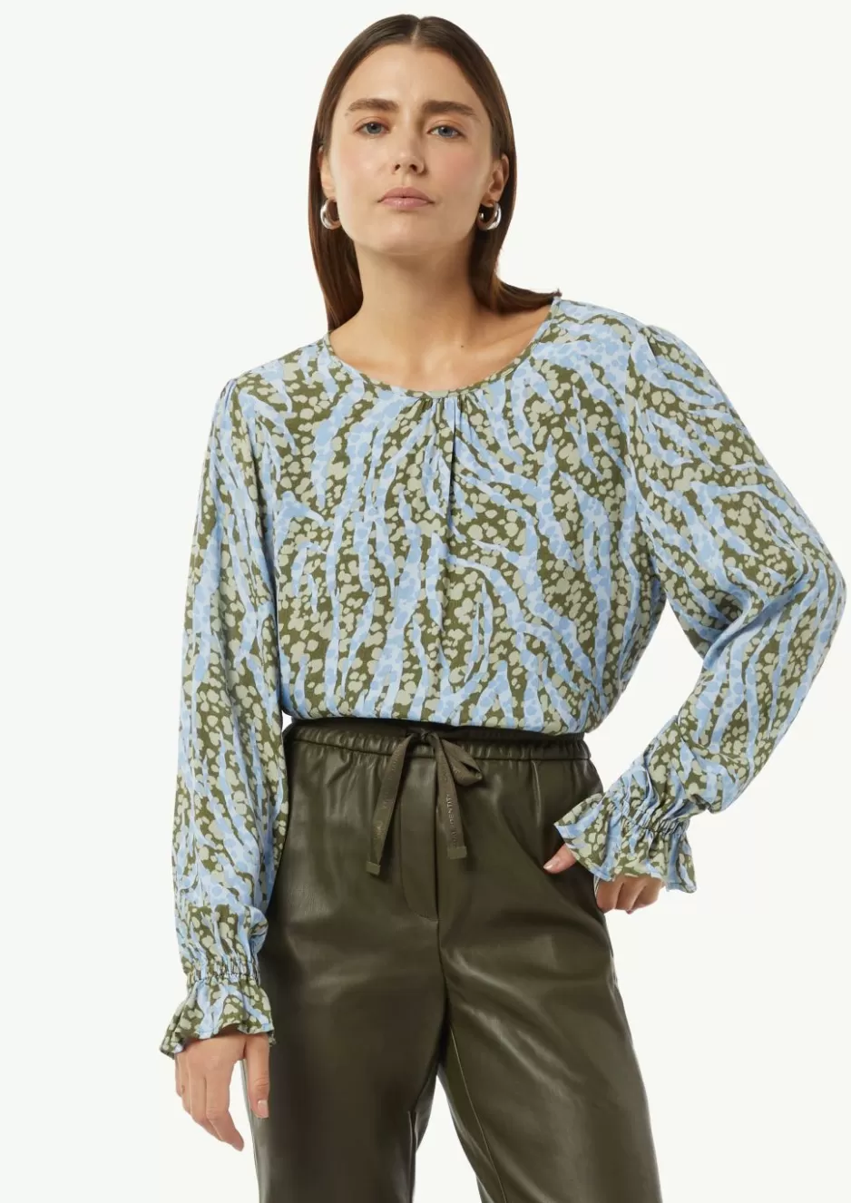 Comma Gemusterte Bluse mit Volant-Details< Blusen | Season Specials