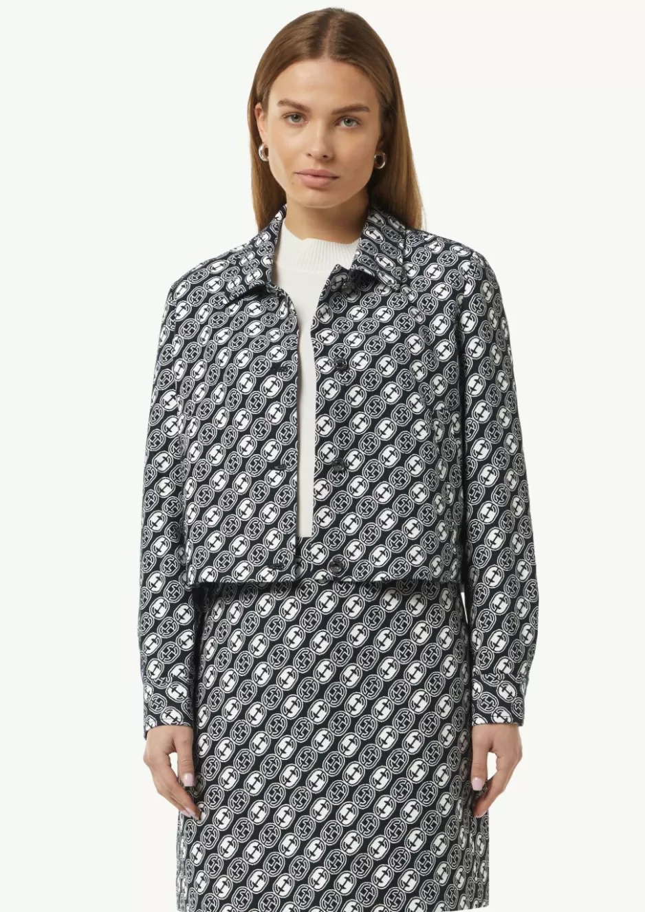 Comma Jacquard-Jacke mit All-over-Logo-Print< Blazer