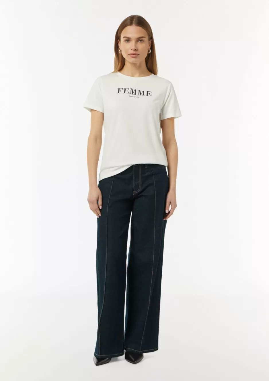 Comma Jeans-Hose mit Wide Leg und Ziernähten< Jeans