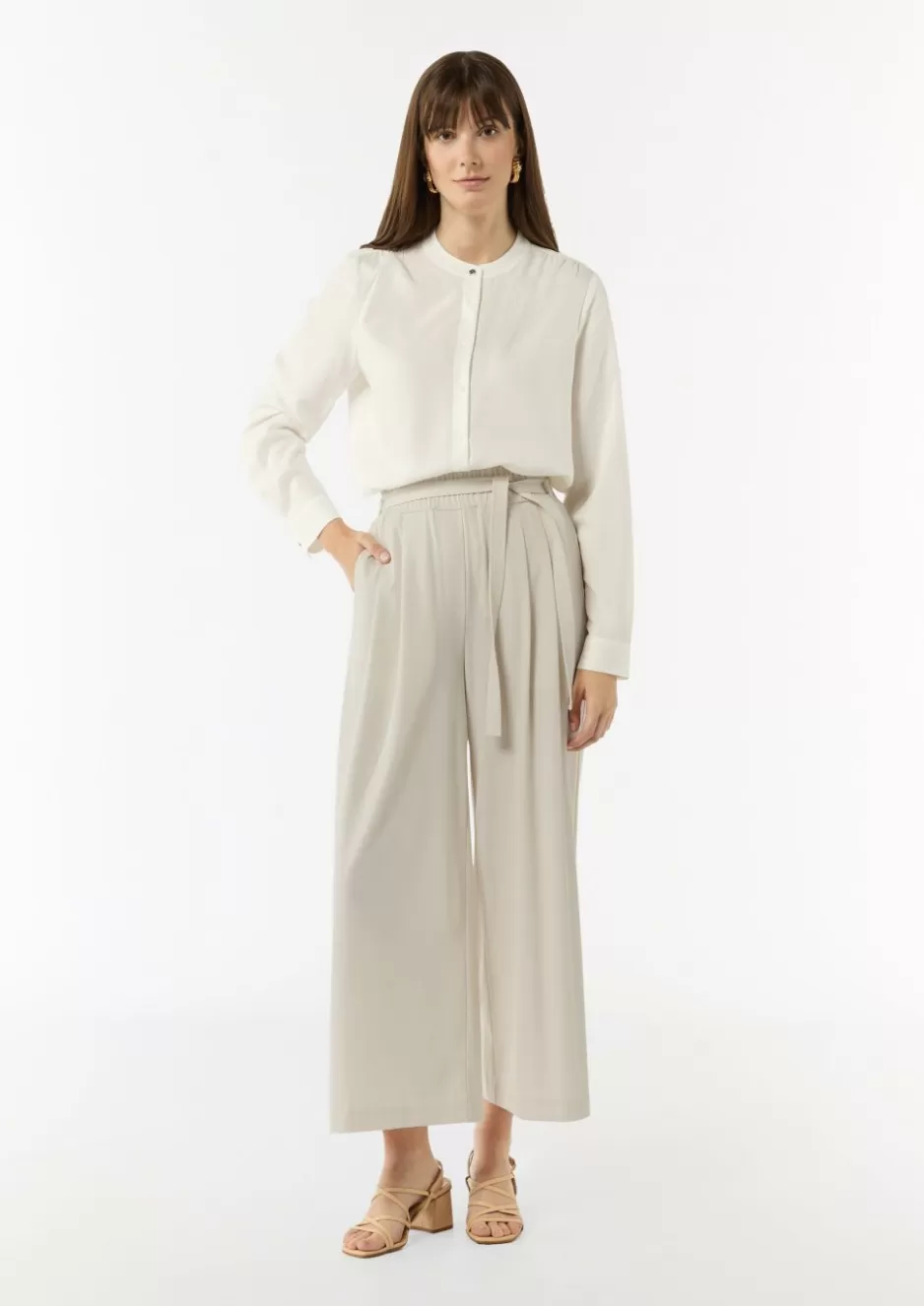 Comma Jersey-Culotte mit Elastikbund und Bindegürtel< Hosen