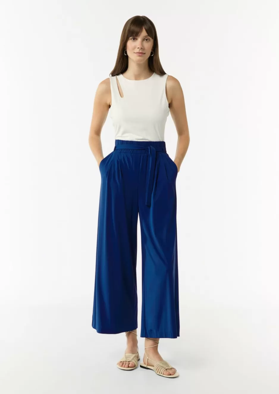 Comma Jersey-Culotte mit Elastikbund und Bindegürtel< Hosen