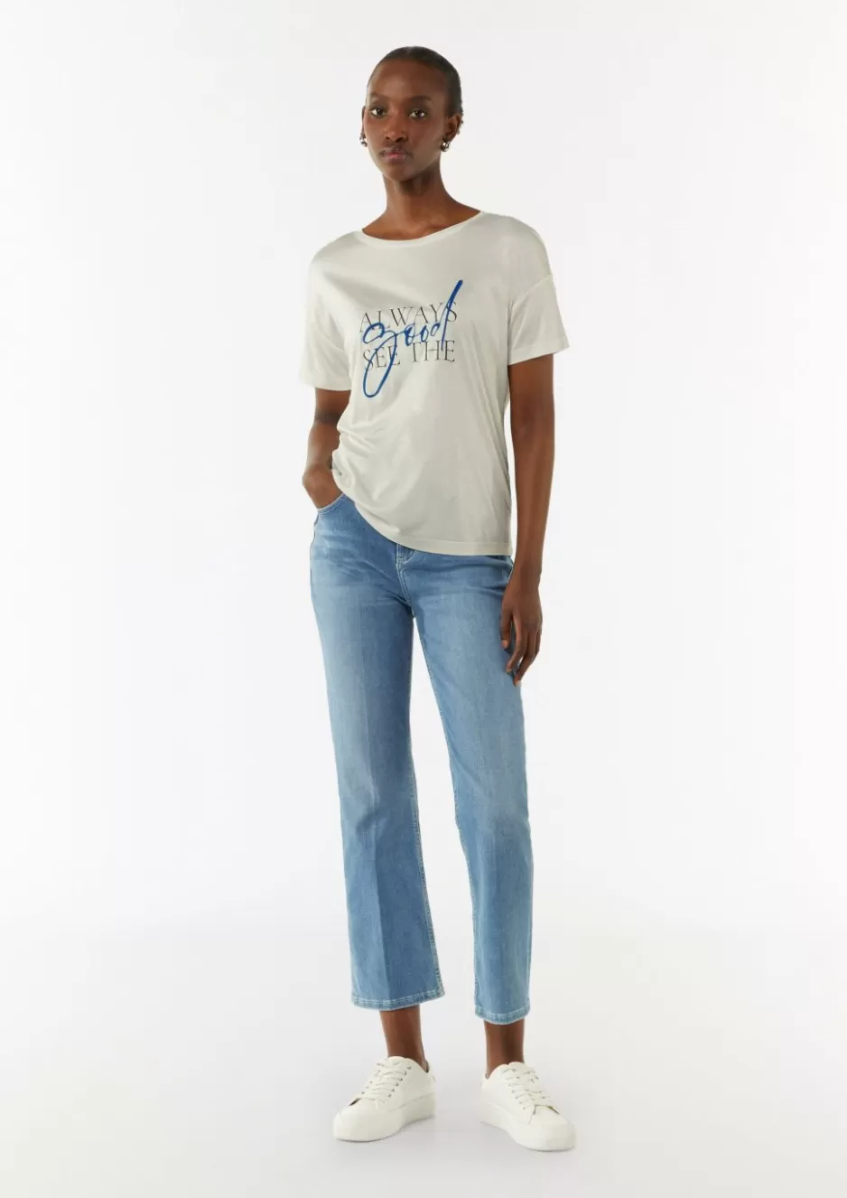 Comma Jersey-T-Shirt im Relaxed Fit mit Front-Print< Shirts & Tops