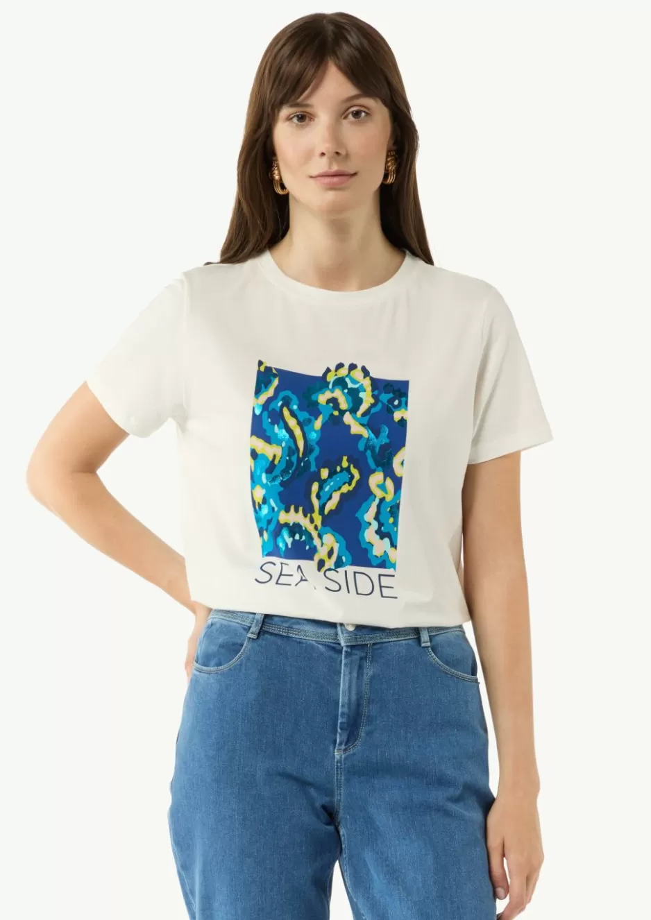 Comma Jersey-T-Shirt mit Artwork< Nachhaltige Styles | Shirts & Tops