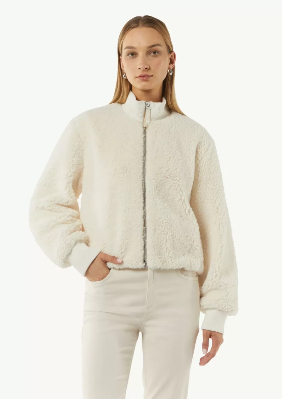 Comma Kuscheliger Teddy-Blouson mit Rippbündchen< Jacken