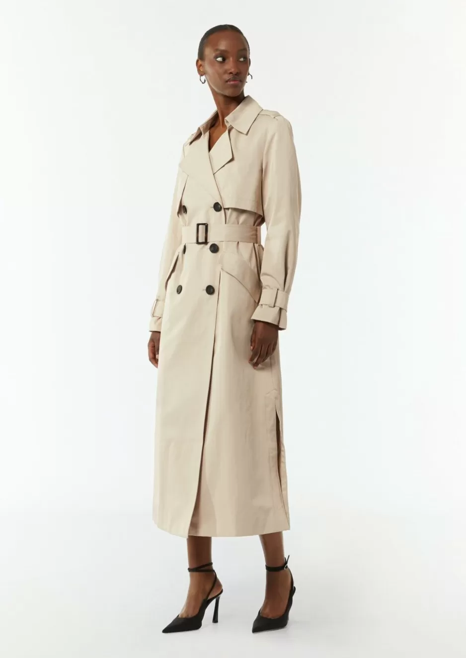 Comma Langer Trenchcoat aus Baumwollmix< Nachhaltige Styles | Mäntel