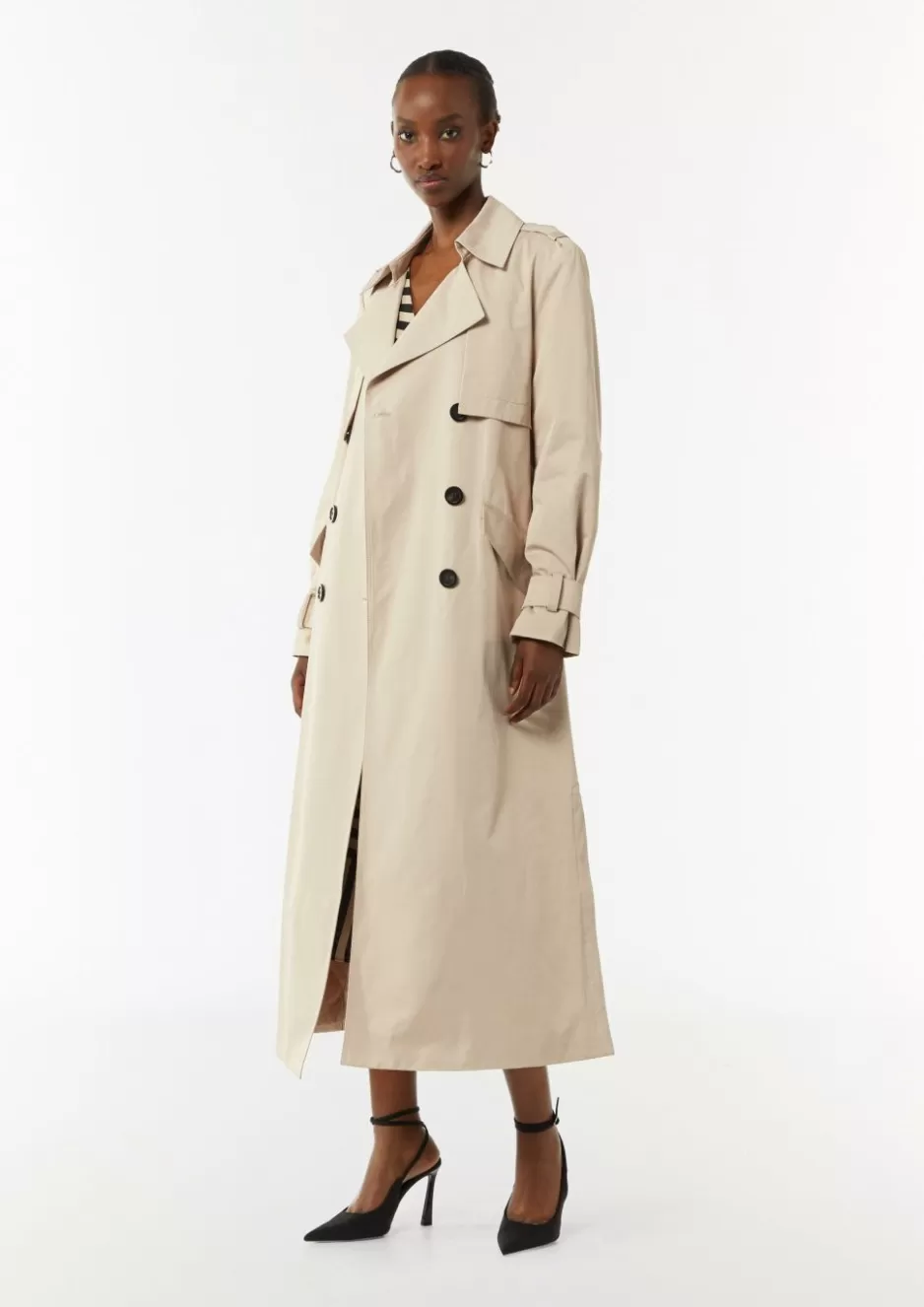 Comma Langer Trenchcoat aus Baumwollmix< Nachhaltige Styles | Mäntel