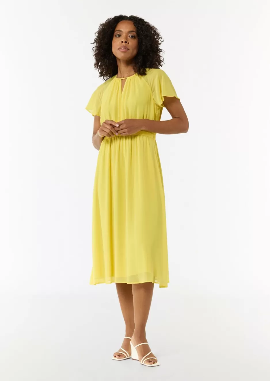 Comma Long-Shape-Kleid aus Chiffon mit Raffung< Nachhaltige Styles | Kleider