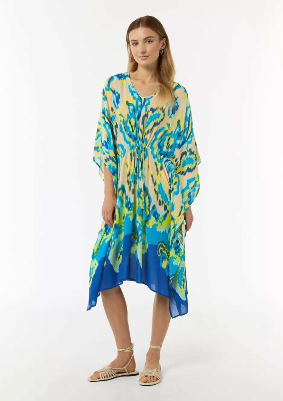 Comma Luftiger Viskose-Kaftan mit Bindeband< Kleider