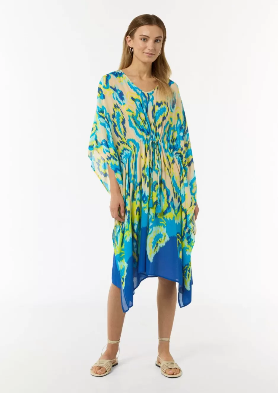 Comma Luftiger Viskose-Kaftan mit Bindeband< Kleider