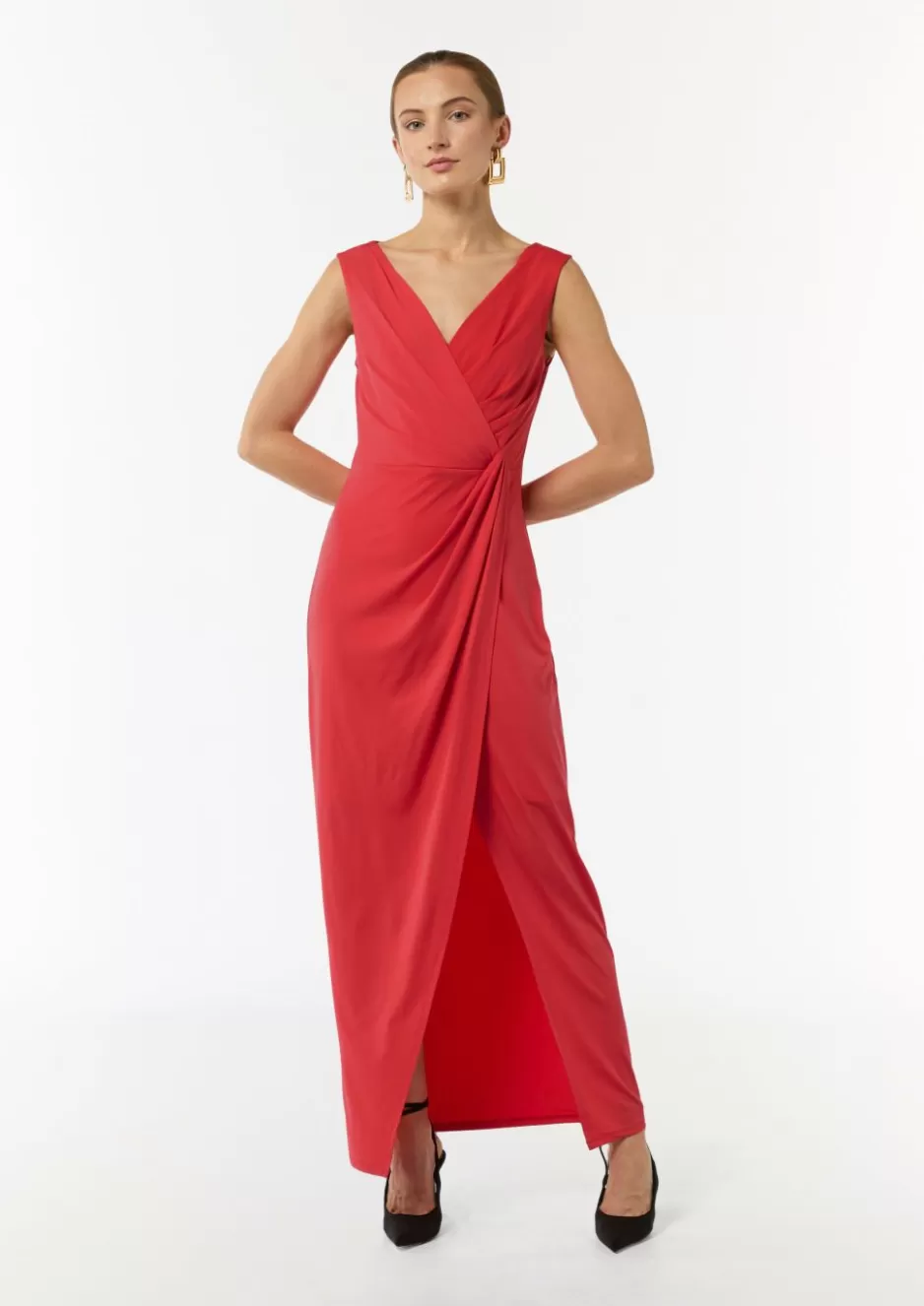 Comma Maxi-Kleid mit Crêpestruktur< Kleider