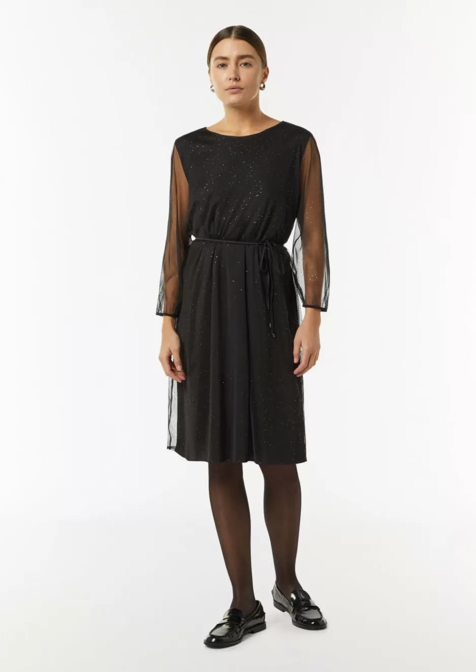 Comma Mesh-Kleid mit Metallic-Effekt< Kleider