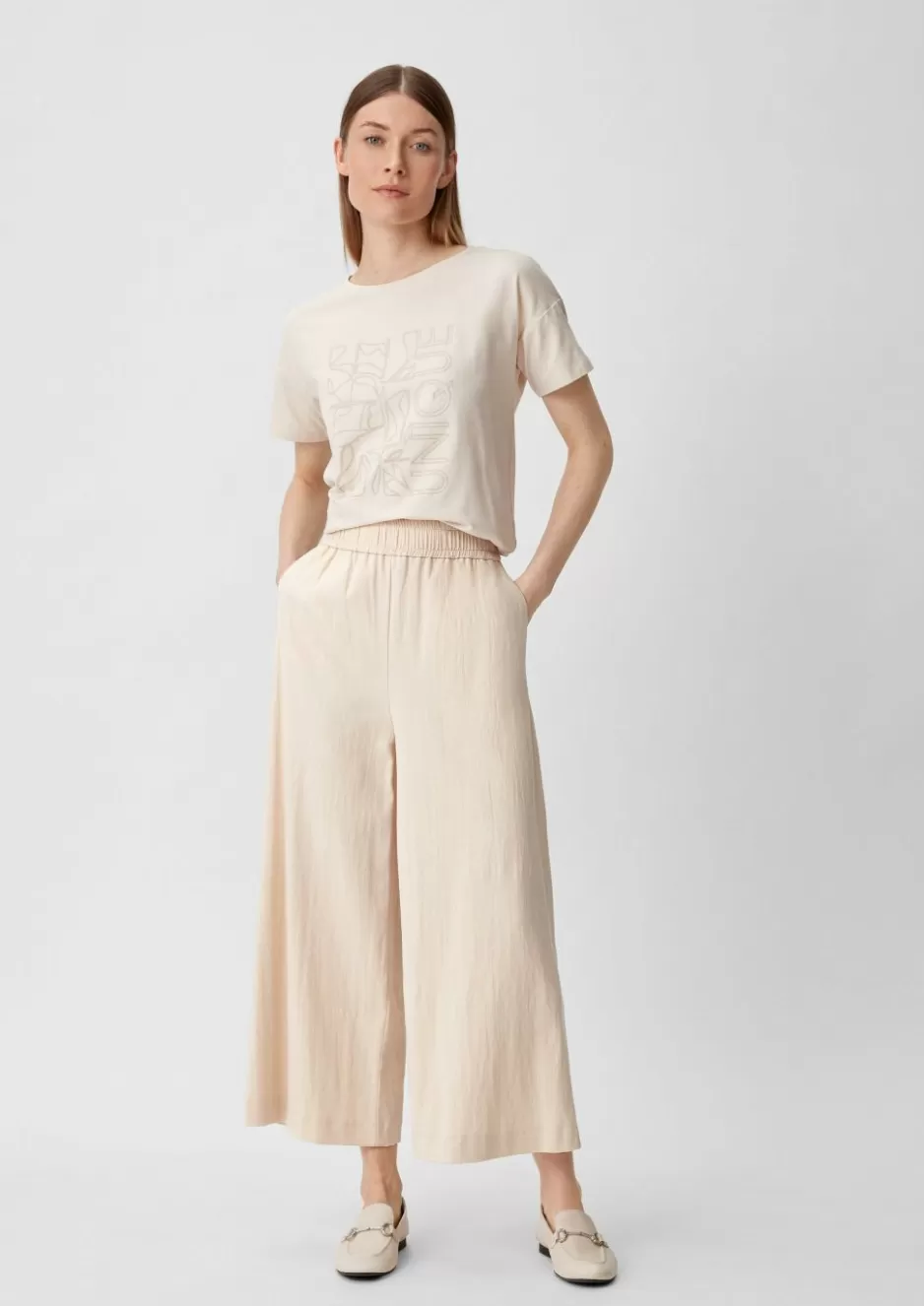 Comma Relaxed: Culotte aus Leinenmix< Hosen