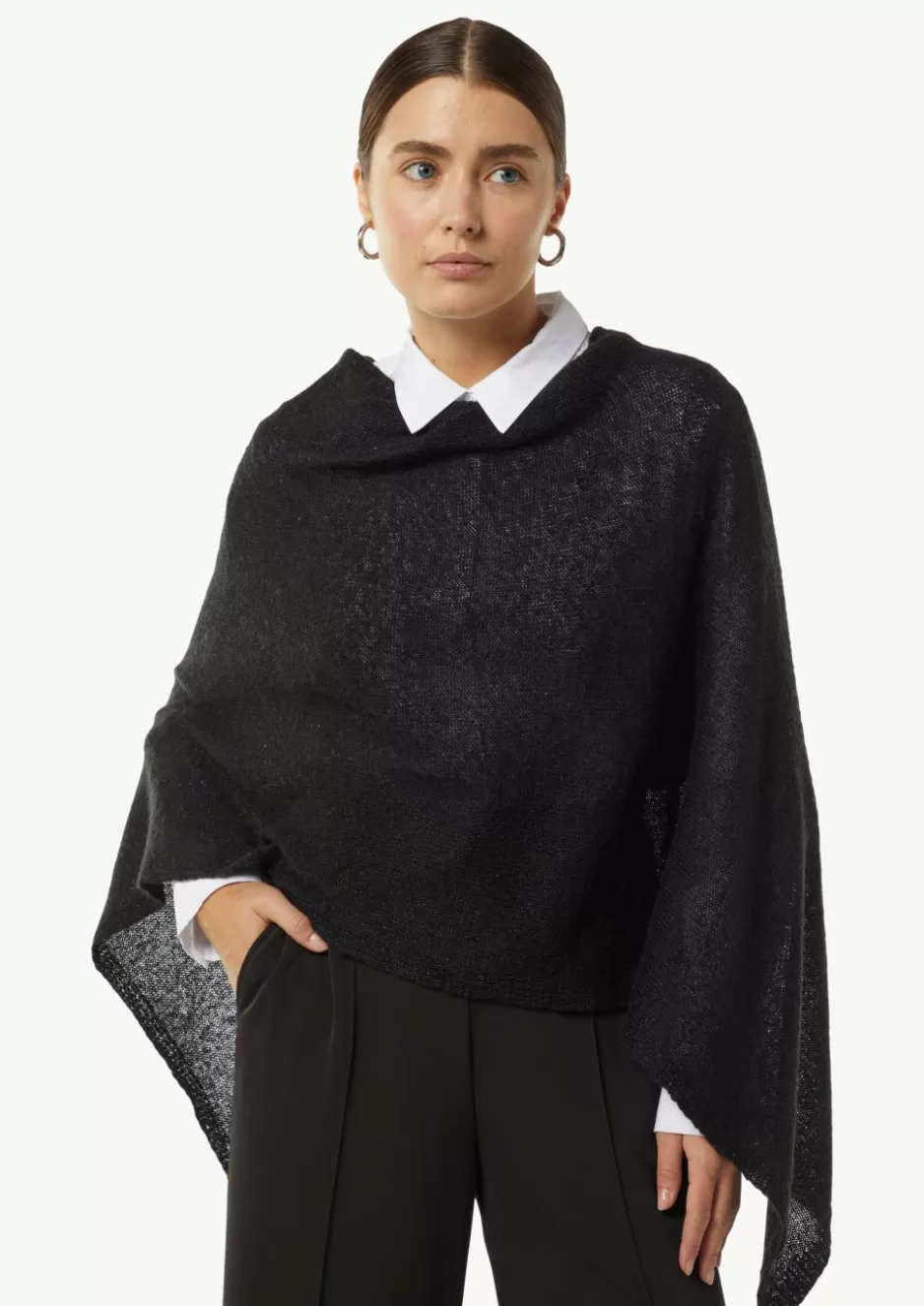 Comma Strick-Poncho mit Glitzergarn und Pailletten< Accessoires | Ponchos