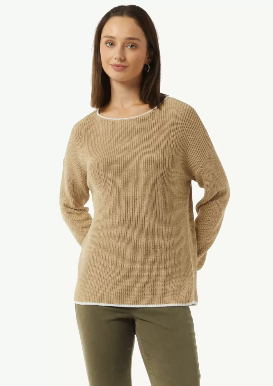 Comma Strickpullover aus Baumwolle mit überschnittenen Schultern< Nachhaltige Styles | Strick / Pullover