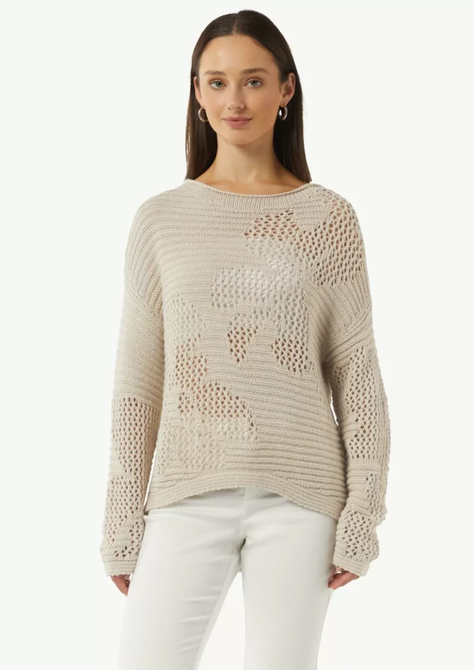 Comma Strickpullover mit Ajourmuster< Nachhaltige Styles | Strick / Pullover