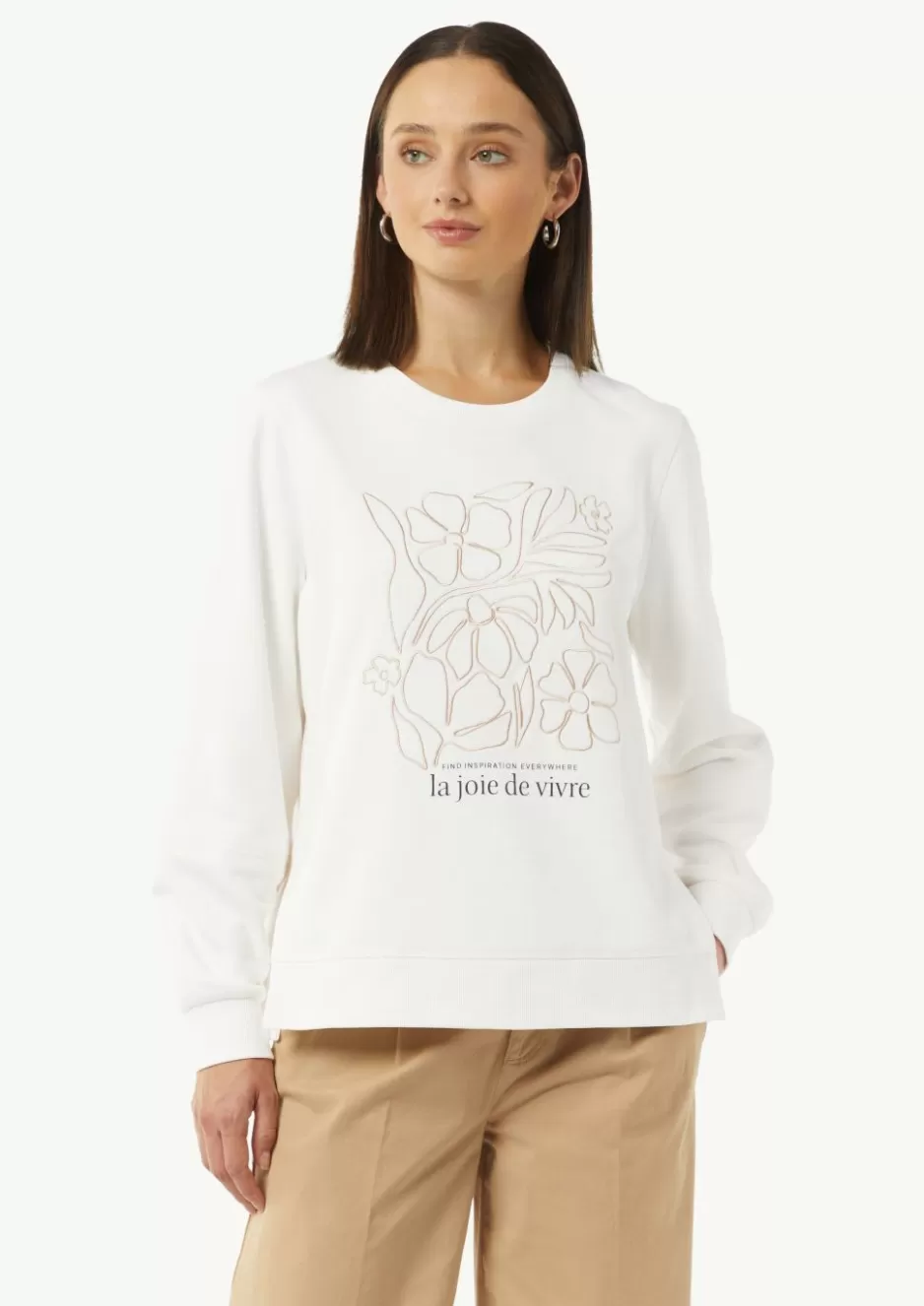 Comma Sweatshirt mit Artwork und seitlichen Schlitzen< Nachhaltige Styles | Sweatshirts & Hoodies