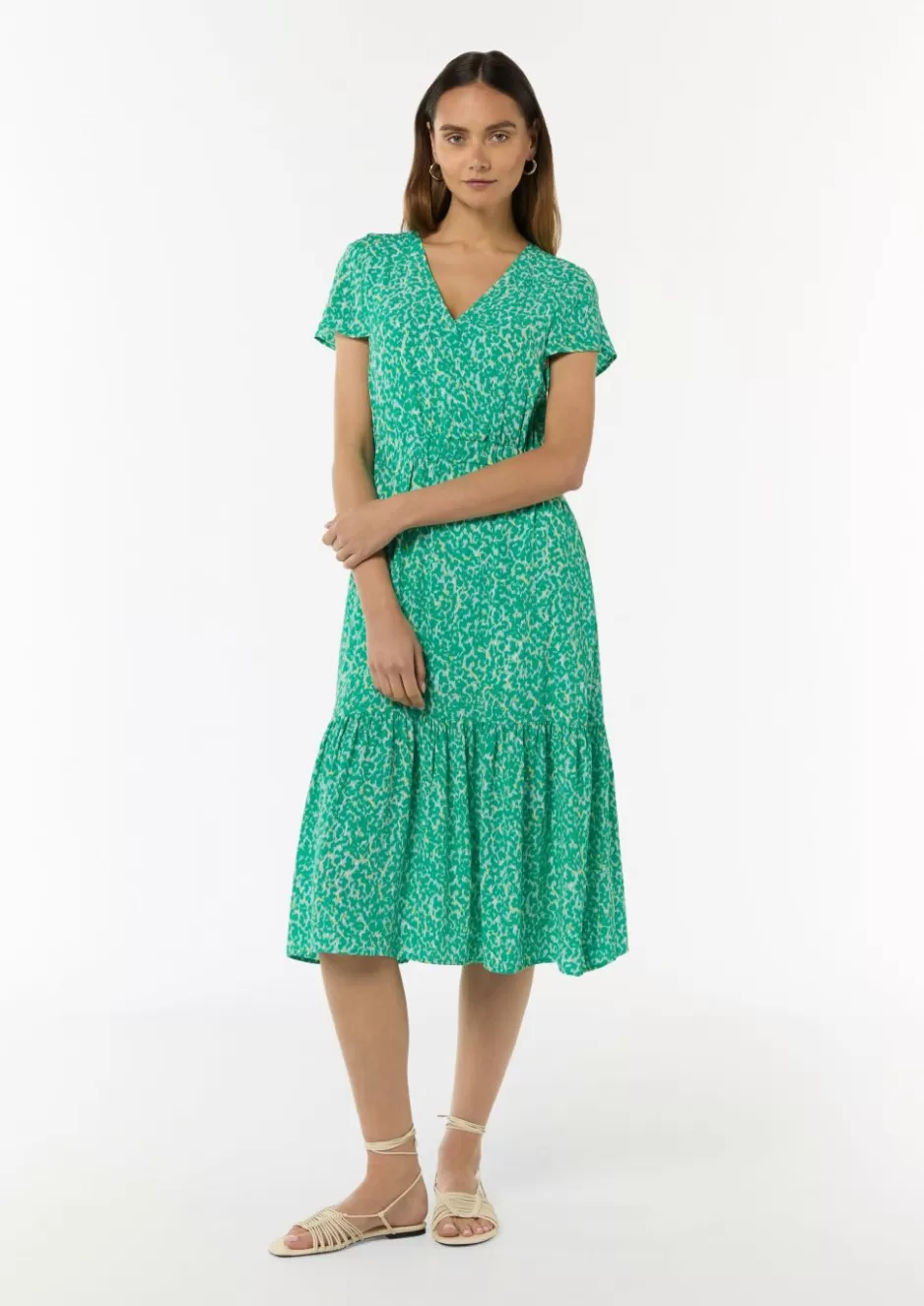 Comma Tailliertes Kleid mit fixiertem Wickel-Oberteil< Kleider