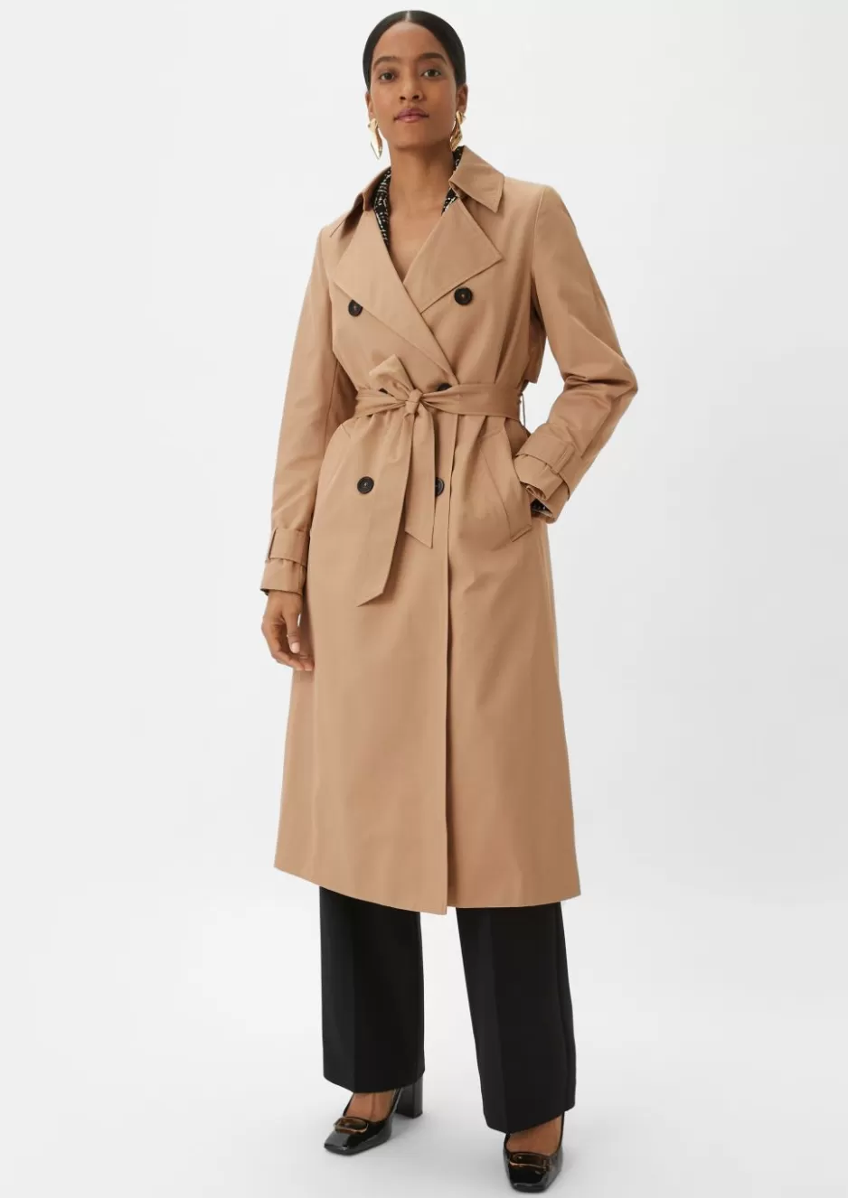 Comma Trenchcoat mit Bindegürtel< Nachhaltige Styles | Mäntel