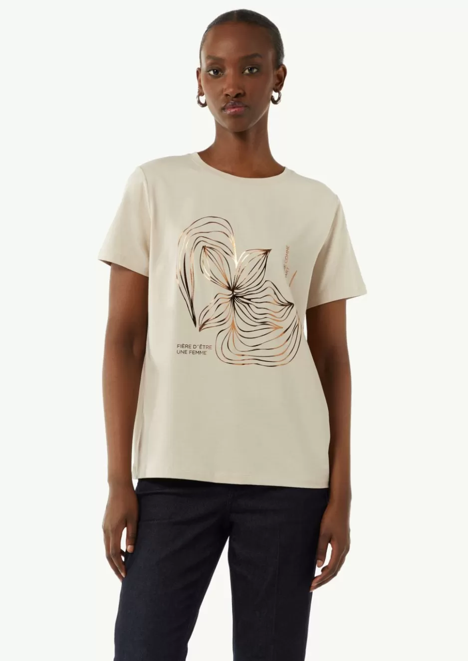 Comma T-Shirt mit Metallic-Frontprint< Nachhaltige Styles | Season Specials