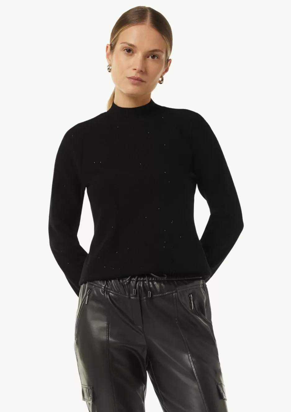 Comma Turtleneck-Strickpullover mit Minipailletten< Strick / Pullover