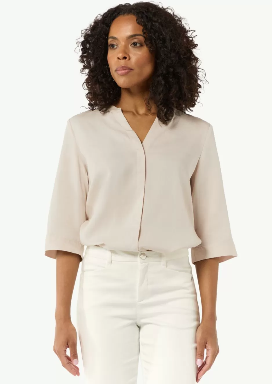 Comma Twill-Bluse im Relaxed Fit mit Tunika-Ausschnitt< Nachhaltige Styles | Blusen