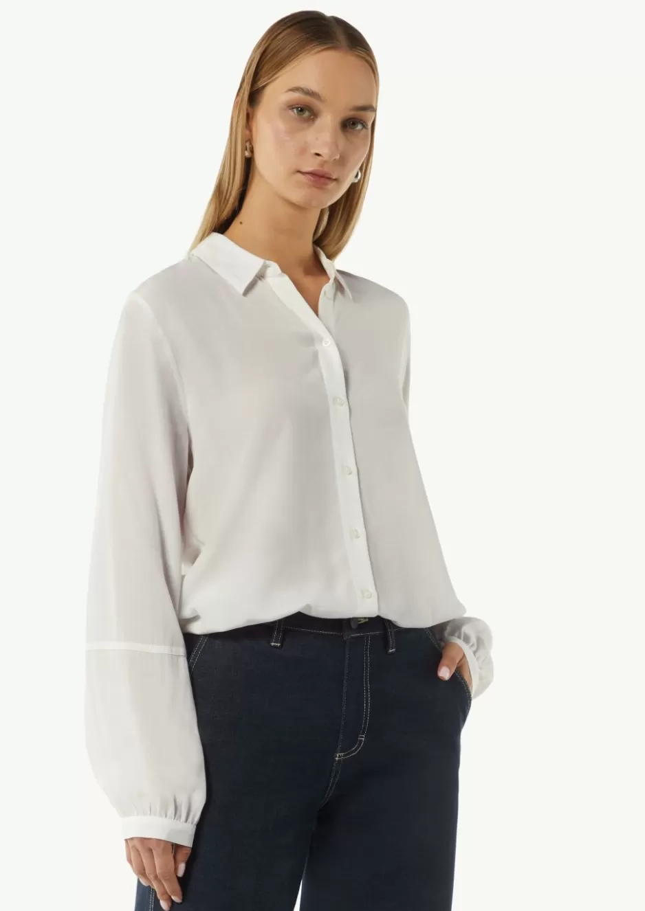 Comma Viskose-Bluse mit Hemdkragen und Ziernaht< Blusen | Season Specials