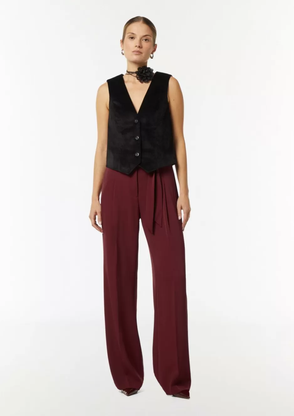 Comma Wide-Leg-Hose mit Bindegürtel< Hosen