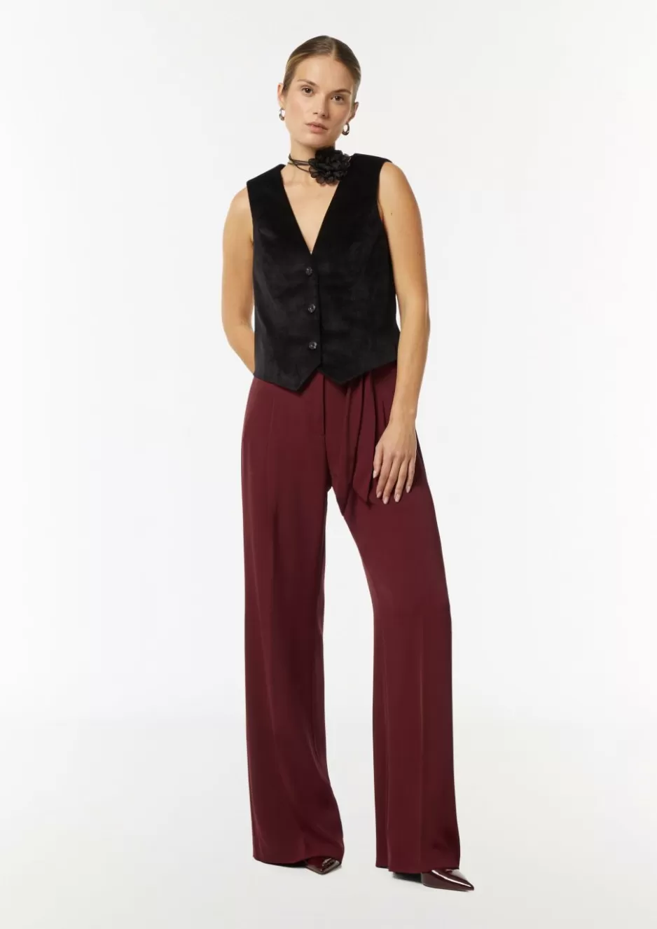 Comma Wide-Leg-Hose mit Bindegürtel< Hosen