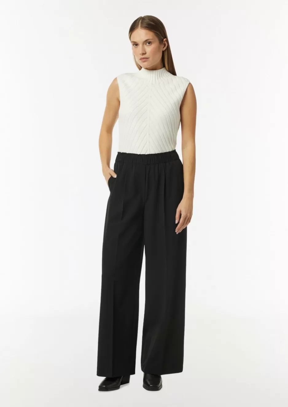 Comma Wide-Leg-Hose mit gerafftem Bund< Nachhaltige Styles | Hosen