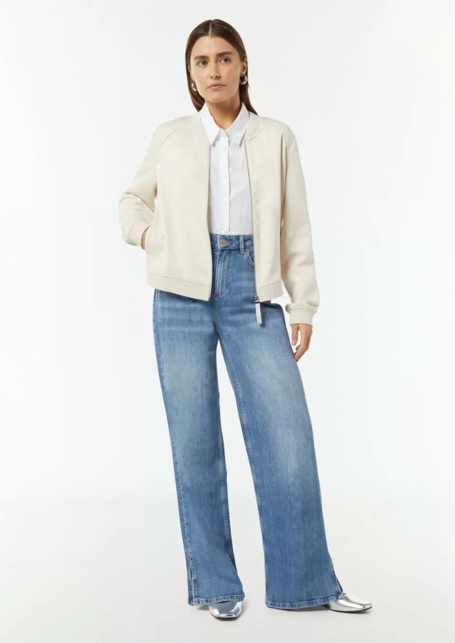 Comma Wide-Leg-Jeans mit geschlitztem Saum< Nachhaltige Styles | Jeans